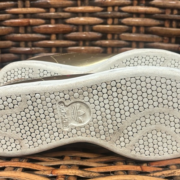 Adidas Originals Stan Smith Metallic Gold Sneakers Mens Size 6.5 men /women’s 8 - Picture 10 of 10